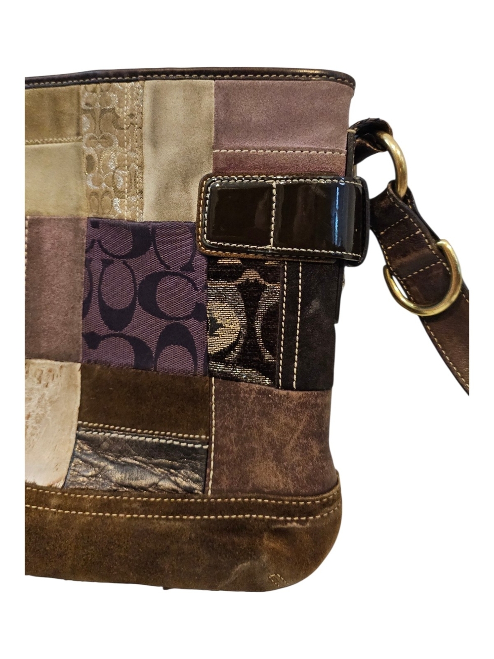 Y2k Coach Eva Holiday Patchwork Crossbody Bag Purse Style # 3573 - Picture 12 of 16
